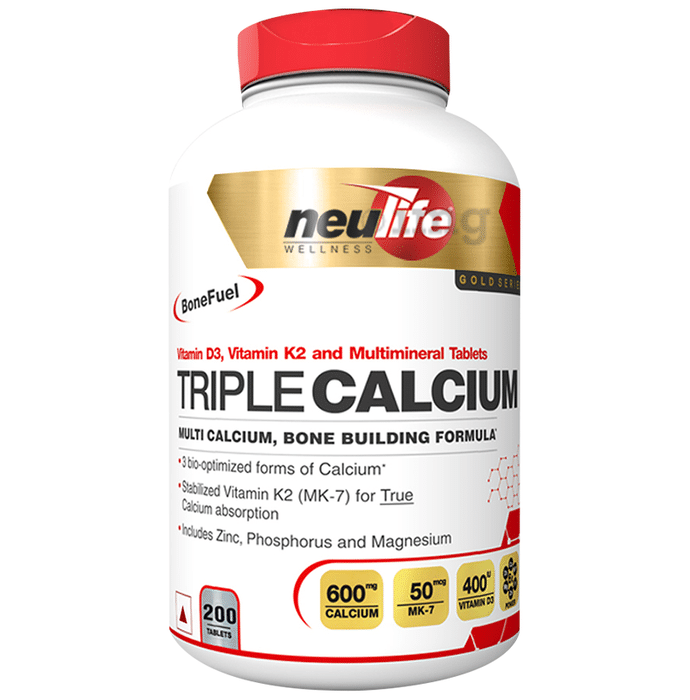 Neulife Triple Calcium Vitamin D3, Vitamin K2 & Multimineral Tablet