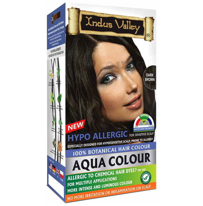 Indus Valley 100% Botanical Hair Aqua Colour Dark Brown