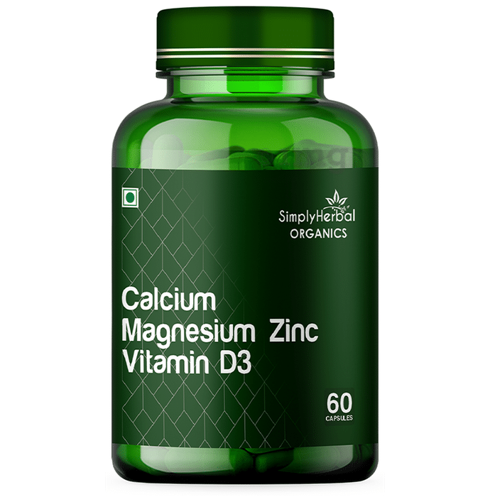 Simply Herbal Organics Calcium Magnesium Zinc Vitamin D3 Capsule