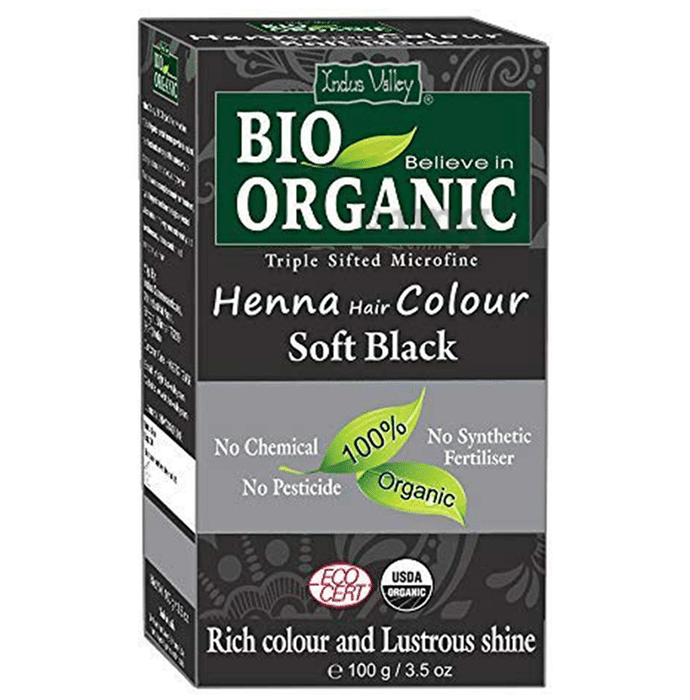 Indus Valley Bio Organic Henna Hair Color Soft Black
