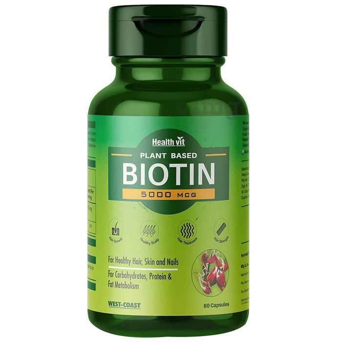 HealthVit Plant Based Biotin 5000mcg Capsule