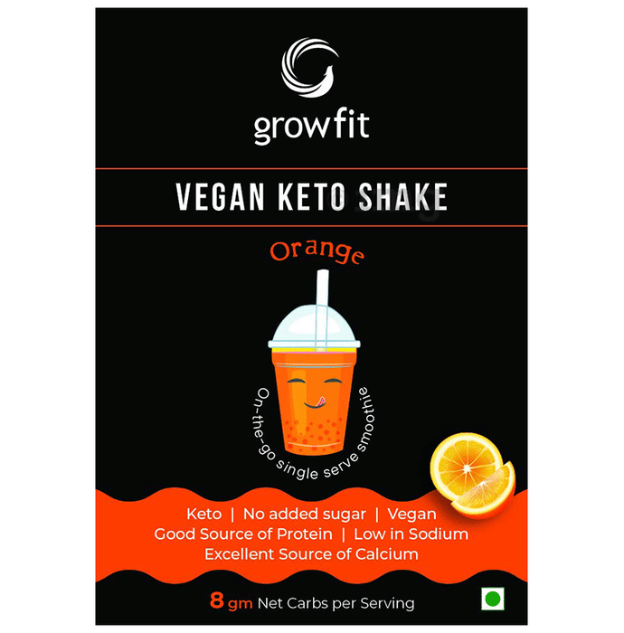 Growfit Vegan Keto Shake Sachet (60gm Each) Orange