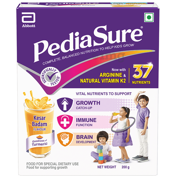 PediaSure Kids Nutrition Drink with Arginine & Natural Vitamin K2 Kesar Badam for 2+