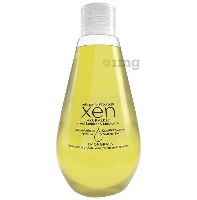 Asianpaints Viroprotek Xen Ayurvedic Hand Sanitizer & Moisturizer (200ml Each) Lemongrass