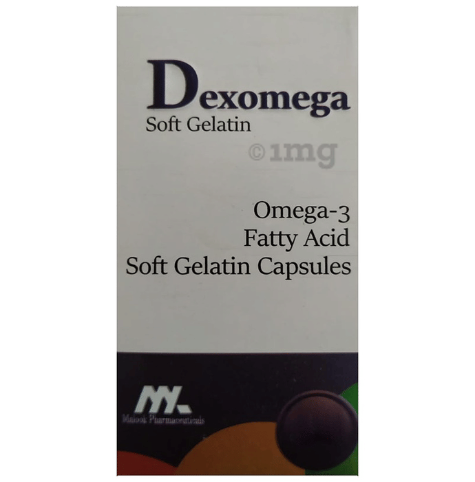 Dexomega Omega 3 Fatty Acids Soft Gelatin Capsule Buy box of 30 soft gelatin capsules at best