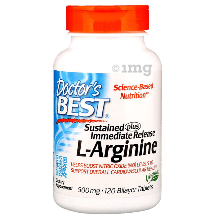 Doctor's Best L-Arginine 500mg Bilayer Tablet | Supports Overall Cardiovascular Health