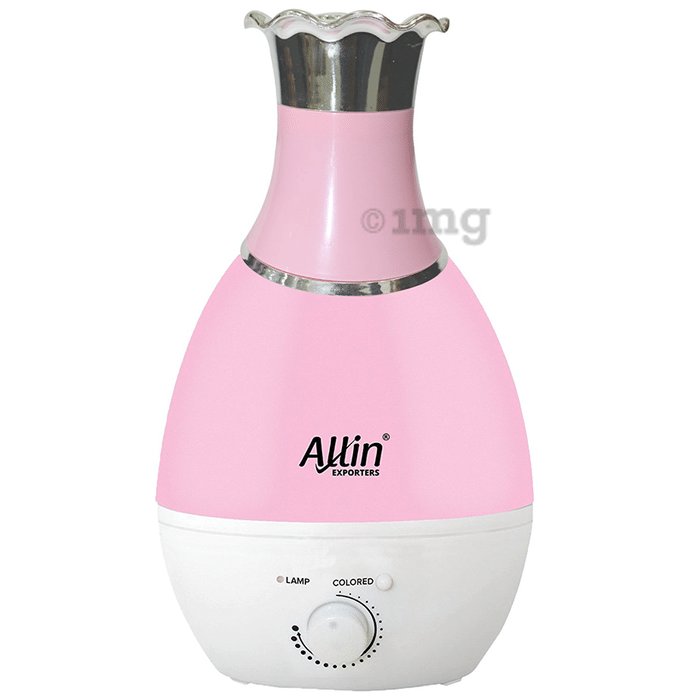 Allin Exporters Ultrasonic Cool Mist Humidifier (2.4Ltr Tank) with LED Night Light Pink