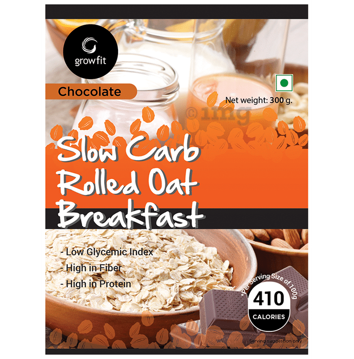 Growfit Slow Carb Rolled Oat Breakfast Cereal Chocolate