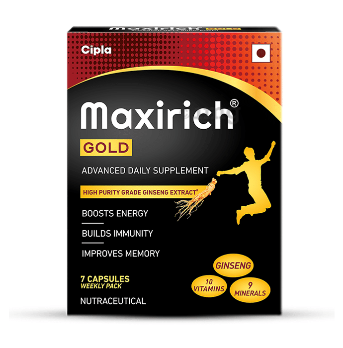 Maxirich Gold Advanced Daily Supplement-Multivitamin with Ginseng Extract for Energy & Immunity