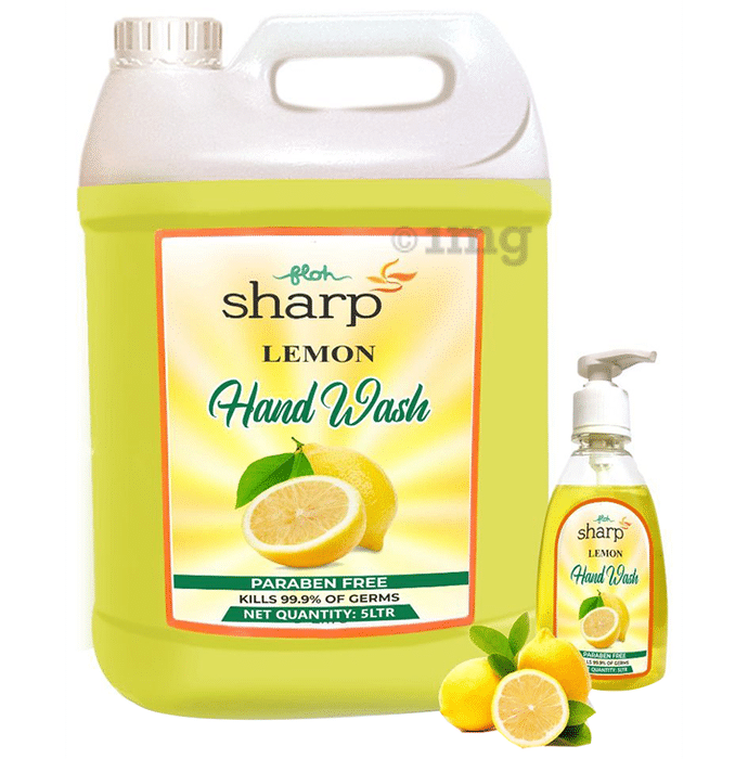 FLOH Sharp Hand Wash with Lemon Hand Wash Pump Bottle 300ml Free