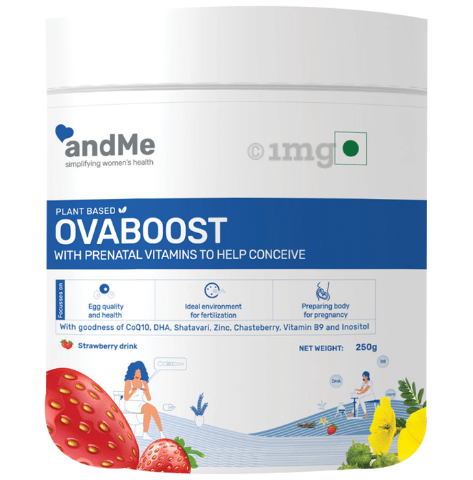 Andme Plant Based Ovaboost Powder Strawberry