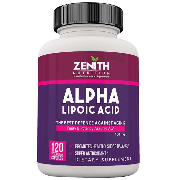Zenith Nutrition Alpha Lipoic Acid 100mg Vegetarian Capsule
