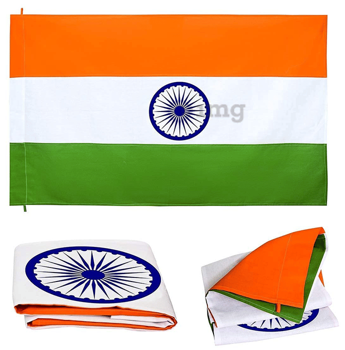 Indian National Flag Cotton 20x30 Inches Buy combo pack of 6.0 units