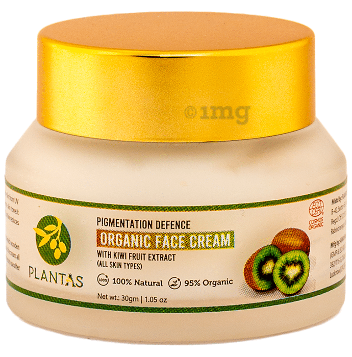Plantas Pigmentation Defence Organic Face Cream with Kiwi Fruit Extract