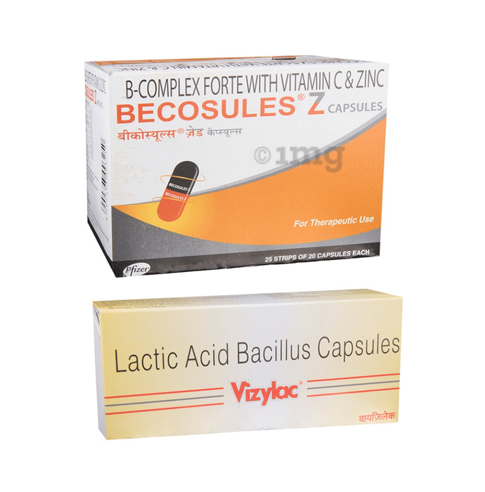 Combo Pack of Vizylac Capsule (15) & Becosules Z Capsule (20)
