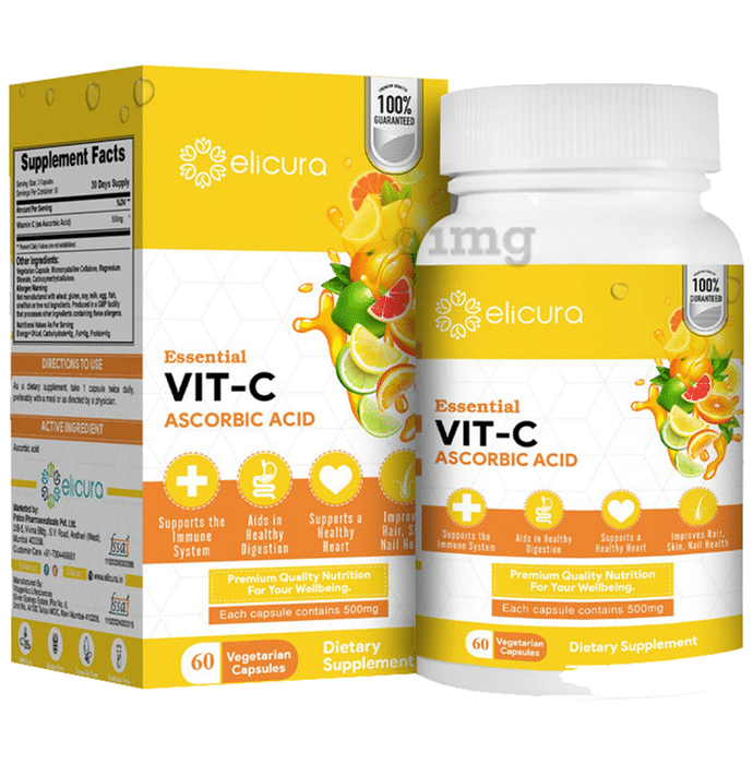 Elicura Essential Vit-C Ascorbic Acid Vegetarian Capsule