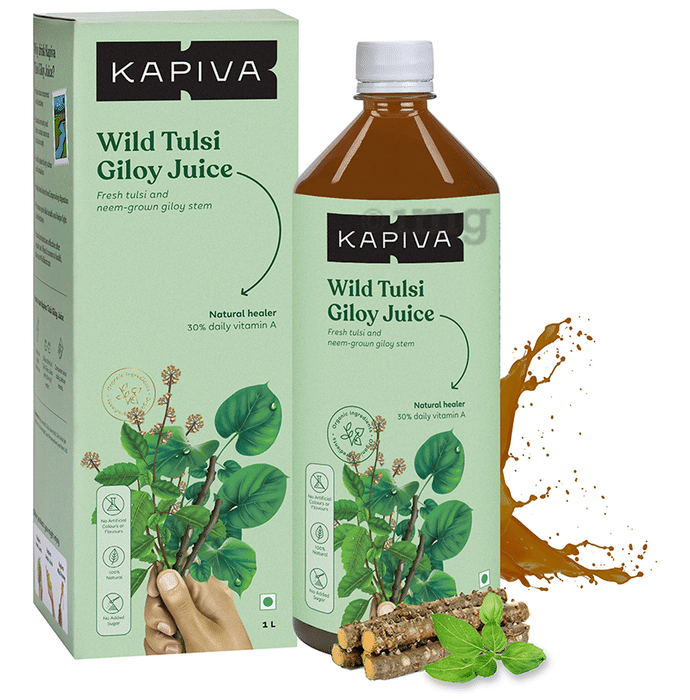 Kapiva Wild Tulsi Giloy Juice | For Cough, Cold, Immunity, Skin & Digestive Health | Natural Healer