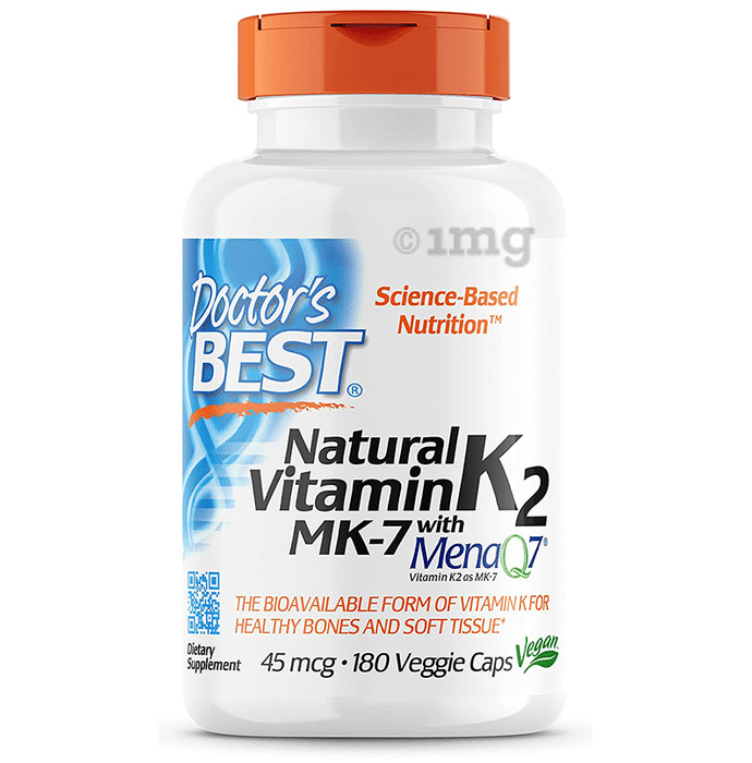 Doctor's Best Natural Vitamin K2 MK 7 With MenaQ7 Veggie Cap | For Bones & Joints