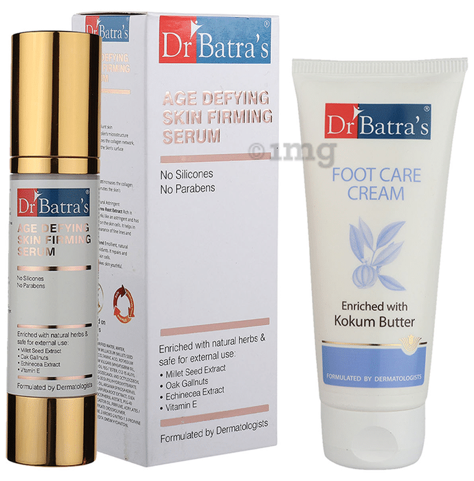 Dr Batra's Combo Pack of Age Defying Skin Firming Serum 50gm and Foot Care Cream 100gm