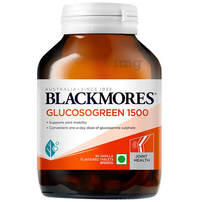 Blackmores Glucosogreen 1500 with Glucosamine Sulphate | Tablet for Joint Mobility | Flavour Vanilla