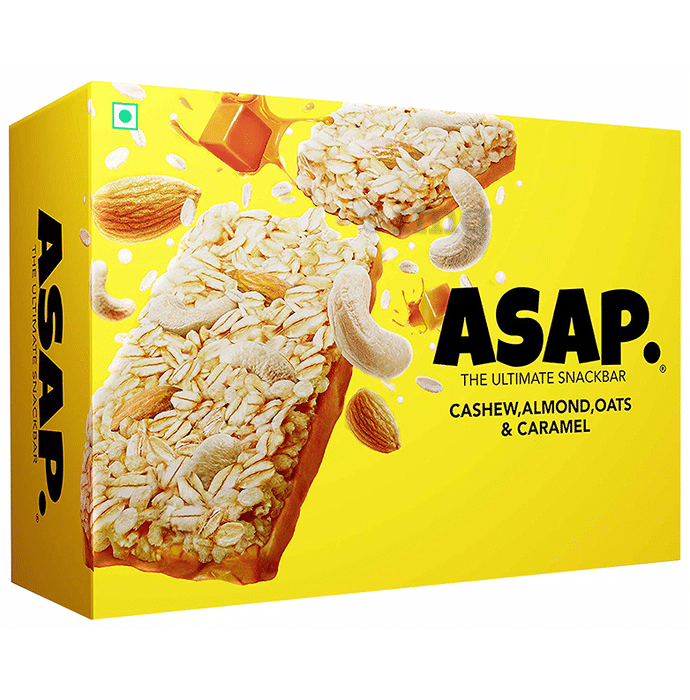 ASAP. The Ultimate Snackbar (35gm Each) Cashew,Almond,Oats & Caramel