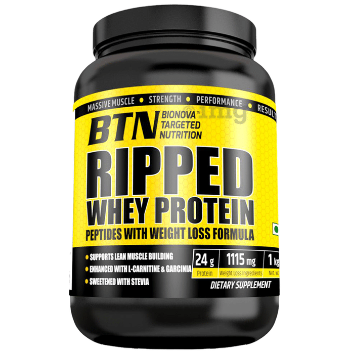 BTN Chocolate Fudge Ripped Whey Protein Peptides with Weight Loss Formula