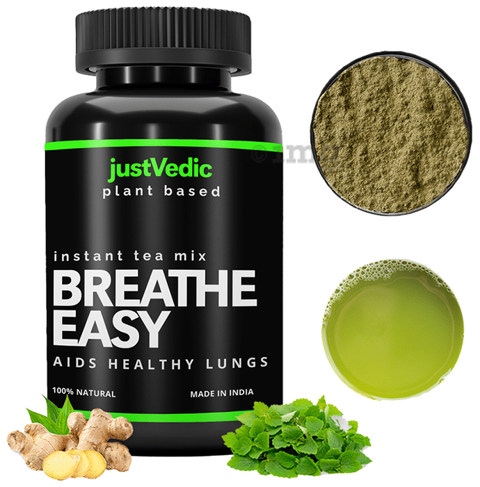 Just Vedic Plant Based Instant Tea Mix Breathe Easy Aids Healthy Lungs