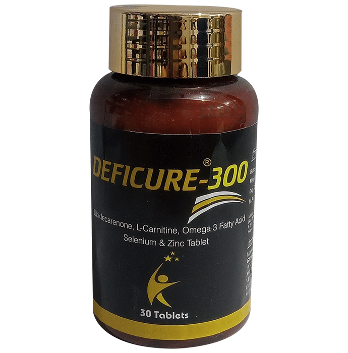 Deficure 300 Tablet with CoQ10, L-Carnitine, Omega-3 Fatty Acids, Selenium & Zinc