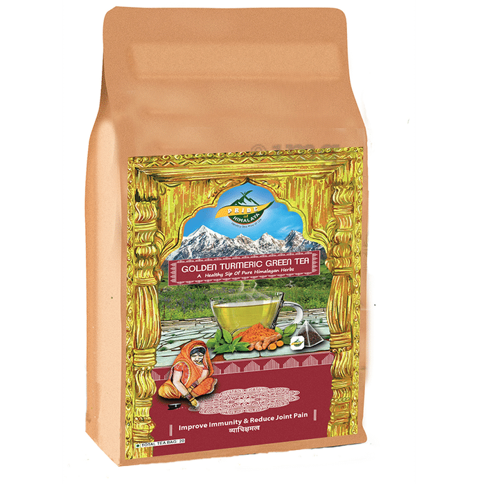 Pride Of Himalaya Golden Turmeric Green Tea Bag (2gm Each)