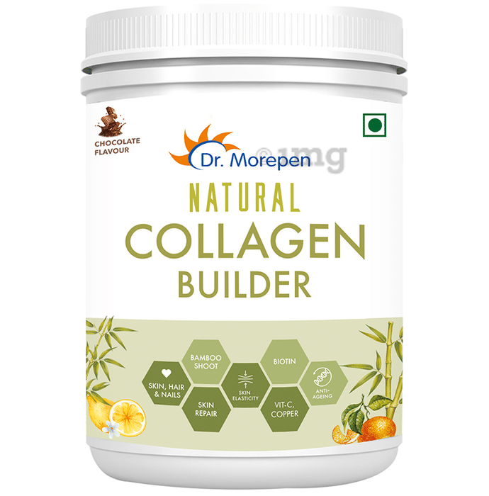 Dr. Morepen Natural Collagen Builder with Biotin & Vitamin C | For Skin, Hair, Nails | Flavour Chocolate