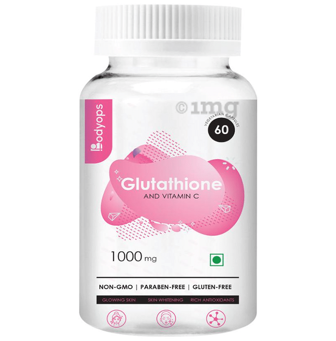 Bodyops Glutathione & Vitamin C | Veg Capsule for Healthy Skin & Antioxidant Support