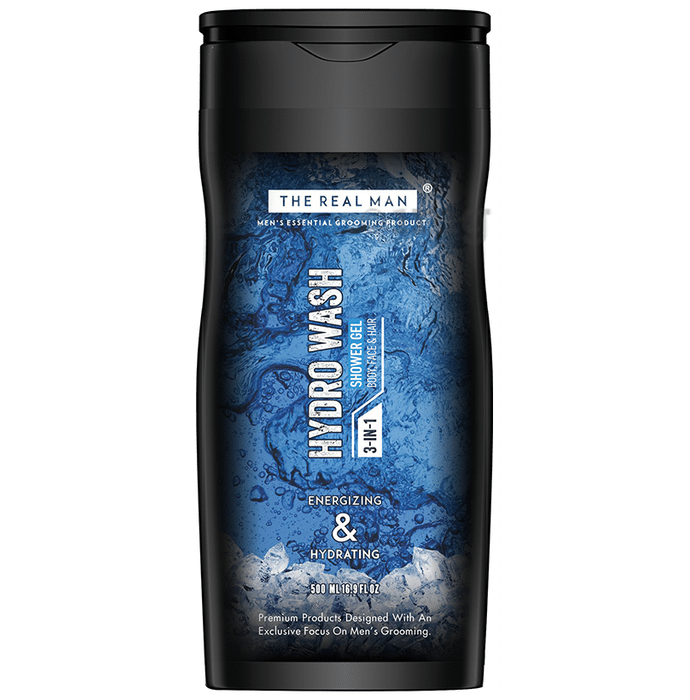 The Real Man 3 in 1 Hydro Wash Shower Gel Energizing & Hydrating
