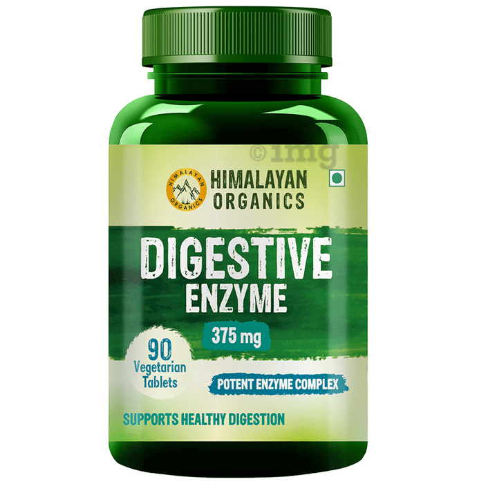 Himalayan Organics Digestive Enzyme 375mg for Healthy Digestion | Veg Tablet