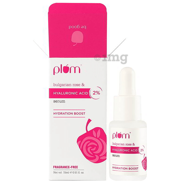 Plum Bulgarian Rose & Hyaluronic Acid 2% Mandarin & Vitamin C 15% Face Serum | Fragrance-Free | Glow Boost Face Care Product