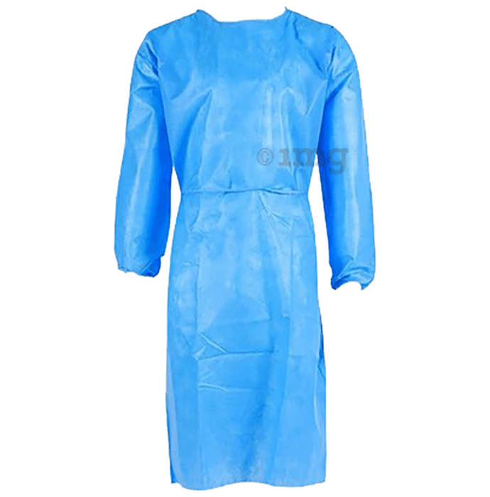 Medi Karma Disposable Patient Gown Large Medical Blue
