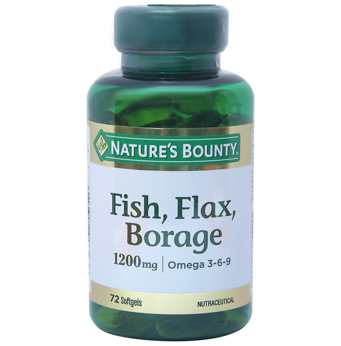Nature's Bounty Fish, Flax, Borage Omega 3 6 9 1200mg Softgel