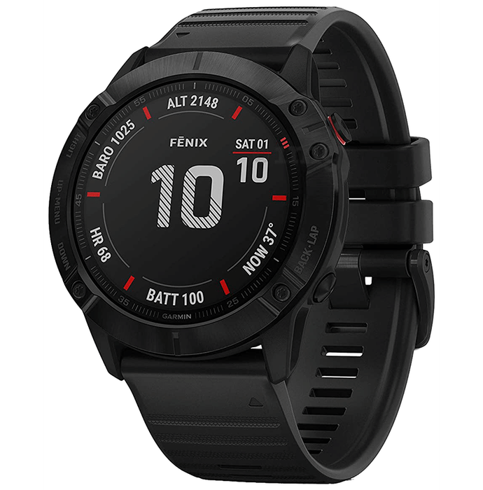 Garmin Fenix 6X Sapphire DLC with Black Band Premium Multisport GPS Smartwatch Carbon Gray