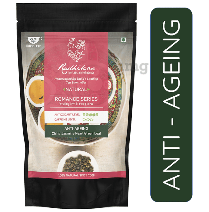 Radhikas Fine Teas Natural Romance Series Anti-Ageing China Jasmine Pearl Green Leaf