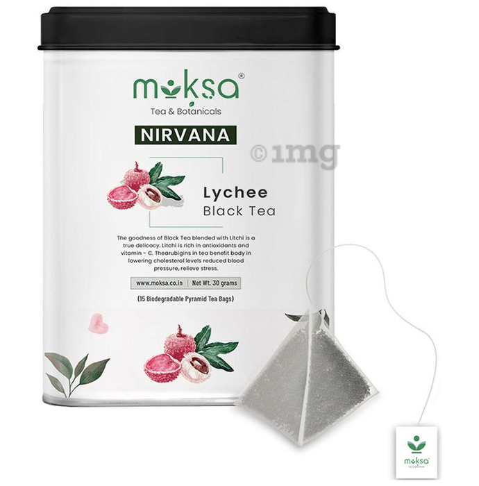 Moksa Nirvana Lychee Black Tea Biodegradable Pyramid Tea Bag