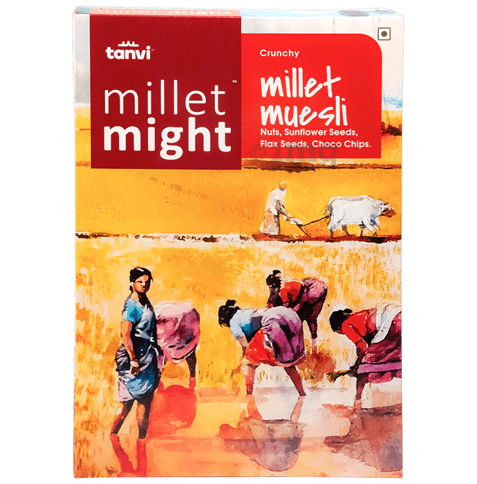 Tanvi Millet Might Crunchy Millet Muesli Nuts, Sunflower seeds, Flax seeds, Choco Chips