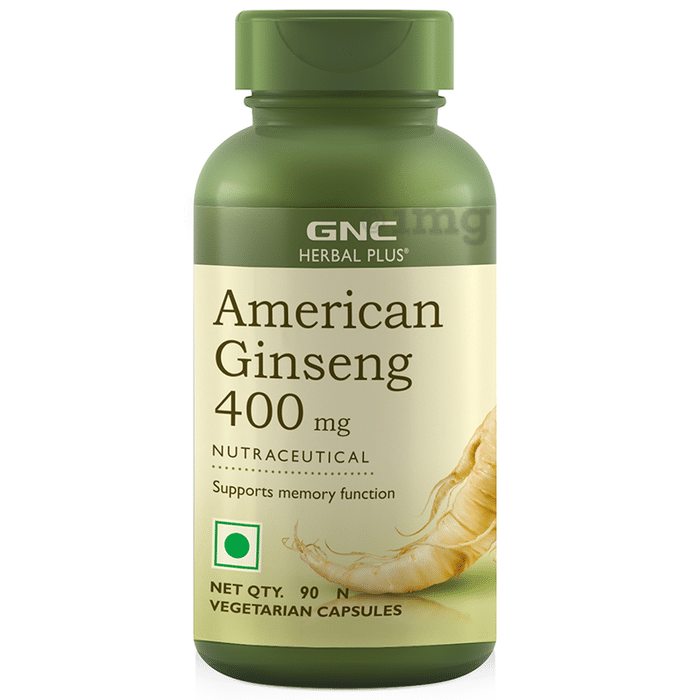 GNC Herbal Plus American Ginseng 400mg Vegetarian Capsule