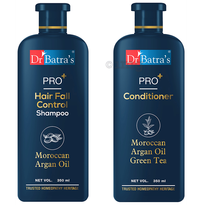 Dr Batra's Combo Pack of Pro+ Hair Fall Control Shampoo and Pro+ Conditioner (350ml Each)