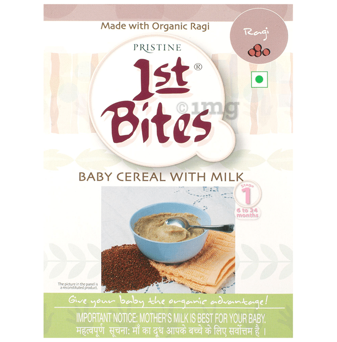 Pristine 1st Bites (6 Months - 24 Months) Stage-1 Baby Cereal with Milk | Ragi