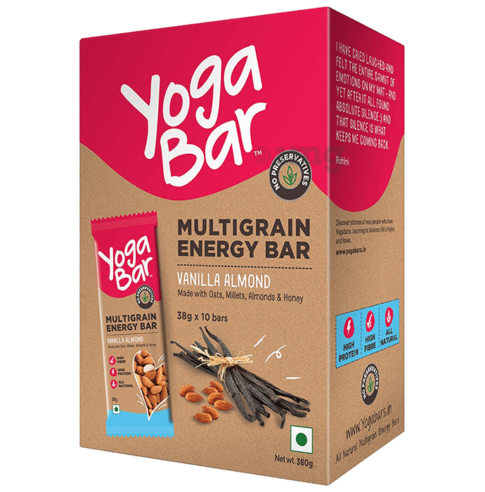 Yoga Bar Multigrain Protein Energy Bar | Flavour Vanilla Almond