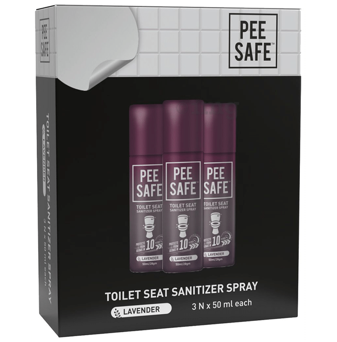 Pee Safe Toilet Seat Sanitizer Spray (50ml Each) Lavender