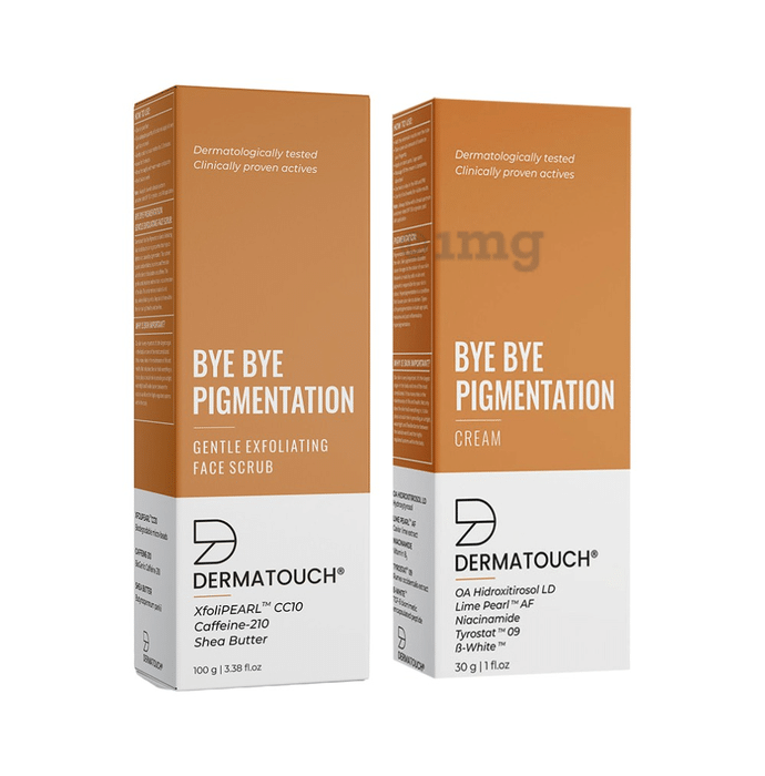 Combo Pack of Dermatouch Bye Bye Pigmentation Gentle Exfoliating Face Scrub 100gm & Dermatouch Bye Bye Pigmentation Cream 30gm