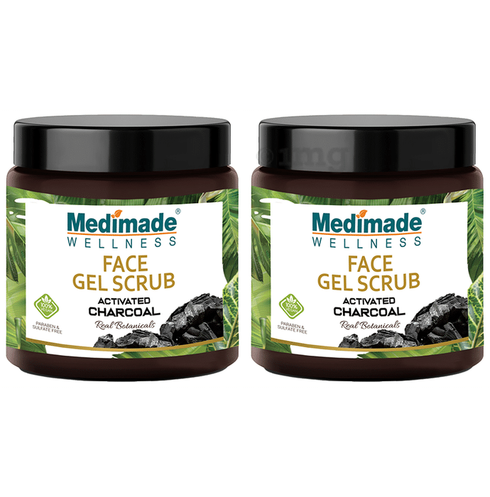 Medimade Wellness Activated Charcoal Face Gel Scrub (100gm Each)