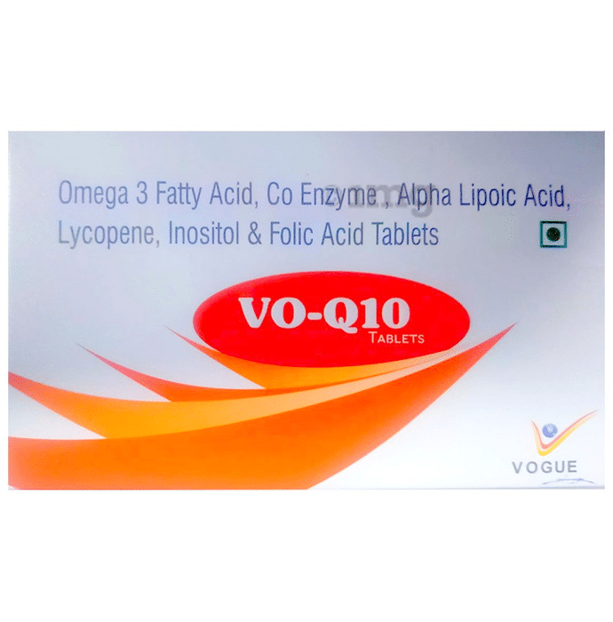Vogue Wellness VOQ 10 | With Omega 3 Fatty Acids, Co Enzyme Q10 & ALA | For Energy & Healthy Heart | Tablet