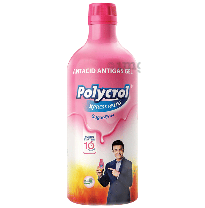 Polycrol Antacid Gel Mint Xpress Relief SugarFree Buy bottle of 450
