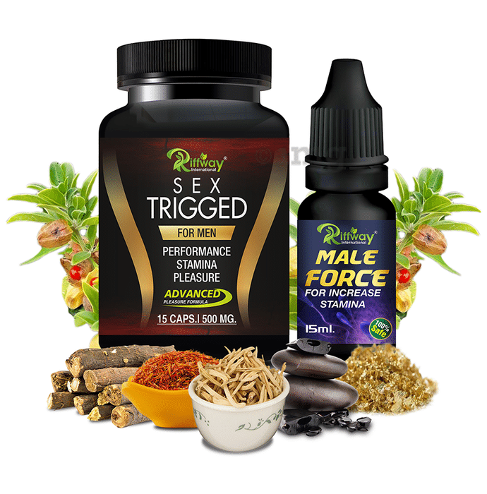 Riffway International Combo Pack of Sex Trigged  For Men 15 Capsule &  Male Force Oil 15ml